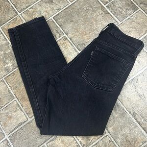 Women’s Levi’s Button Fly Jeans Straight Leg Dark Black 25” Waist